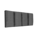 Ver imagem 1 de Cabeceira Módulos Almofadada para Cama Luxo Clean Suede Rbl:casal Painel/cinza