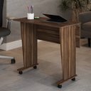 Ver imagem 6 de Mesa Escrivaninha Dobrável Alpes com Rodízio Nogal - Panorama Móveis