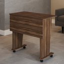 Ver imagem 2 de Mesa Escrivaninha Dobrável Alpes com Rodízio Nogal - Panorama Móveis