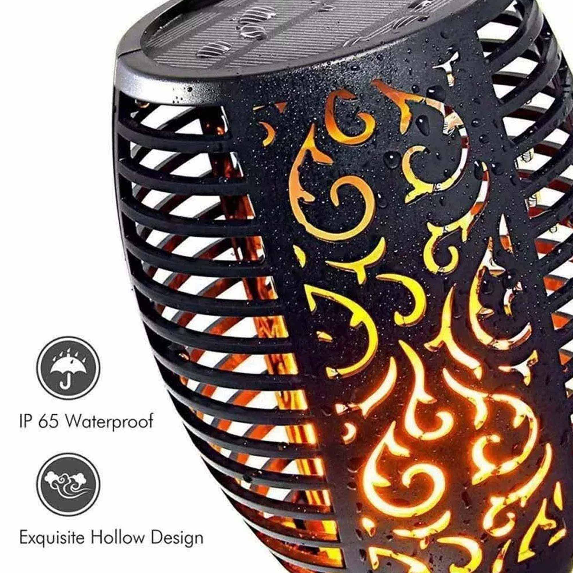 Tocha Luminaria Solar Espeto Fogo Chama 12 Leds Decoração Balizador Jardim Praia Lual Eventos - 15