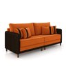 Sofá Living Montecarlo 2 Lugares Bipartido 192cm Pés em Madeira Veludo-pu Terracota-marrom G33 - 3