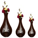 Ver imagem 1 de Vaso de Chão Decorativo Grande Gotas de Orvalho Mdf:preto/kit com 3 - 90x40cm, 75x40cm e 60x30cm