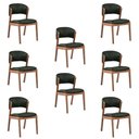 Ver imagem 1 de Kit 8 Cadeiras Decorativa Sala de Jantar Luxo Luna Facto Verde - Mozzelar