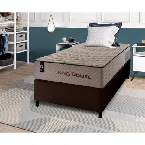 Cama Box Espuma San Diego Solteiro 88x188 Marrom King House