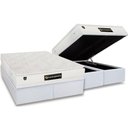 Ver imagem 1 de Cama Box Baú Queen: Colchão Molas Ensacadas Luckspuma Satisfaction Plus White + Base Crc Courano