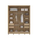 Ver imagem 3 de Guarda-roupa Casal Barcelona 2 Portas 4 Gavetas 100% Mdf Carvalho/off White - Politorno