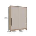 Ver imagem 4 de Guarda-roupa Casal Barcelona 2 Portas 4 Gavetas 100% Mdf Carvalho/off White - Politorno