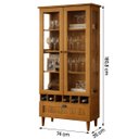 Ver imagem 4 de Cristaleira Roma Madeira Maciça Pinus com 2 Portas e Adega Freijo/fosco