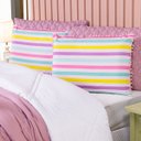 Ver imagem 6 de Kit Edredom Solteiro Menina Teen Rosa com Almofadas Estampadas 05 Peças - Dupla Face Percal 300 Fios