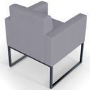 Ver mais imagens de Poltrona Decorativa para Recepção Base Fixa de Metal Helô L02 Suede Cinza - Lyam