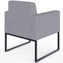 Ver imagem 7 de Poltrona Decorativa para Recepção Base Fixa de Metal Helô L02 Suede Cinza - Lyam