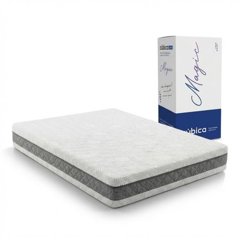 Colchão Queen À Vácuo Espuma D33 158cm x 17cm Urban Magic Arte Cúbica Cinza