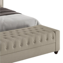 Ver imagem 4 de Conjunto Cabeceira Viana King 1,95 e Puff Baú Bellmont Linho Bege - Larbelle