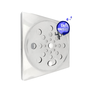 Tampa Ralo Grelha Quadrado 10x10cm Inox Função Abre/fecha Cromado Del Metais
