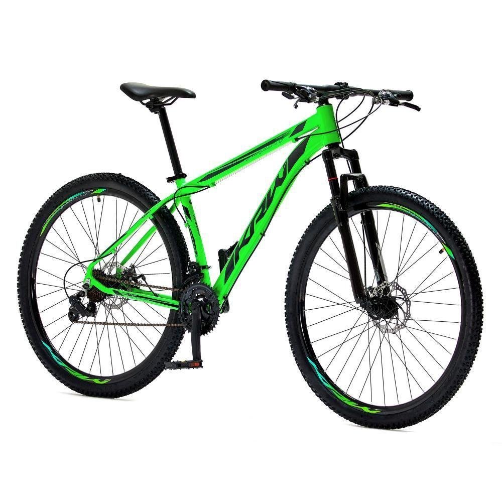 Bicicleta Aro 29 Krw Alumínio 24 Vel Freio a Disco Suspensão Dianteira S1 Verde-preto 15.5 Verde- - 7