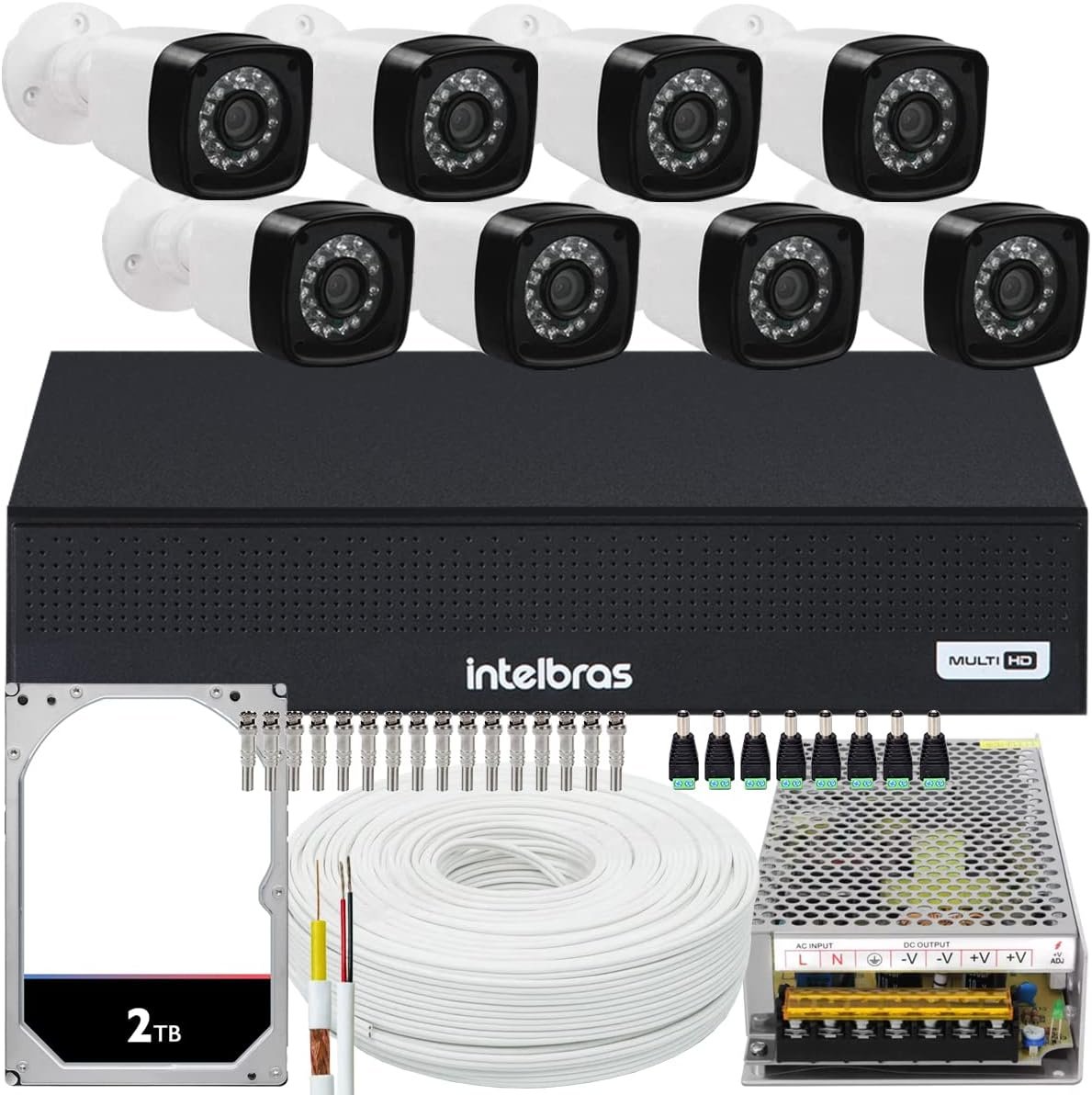 Kit Cftv 8 Câmeras Segurança Full Hd 1080p Dvr Intelbras 2tb - 1
