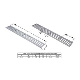 Ralo Grelha Linear com Caixilho em Alumínio Bege 10x100cm - 3