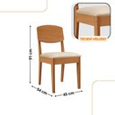 Ver imagem 3 de Mesa de Jantar Eloise 180cm Tampo Mdf 6 Cadeiras Moderna Veludo Creme /nat/off/serig. Off