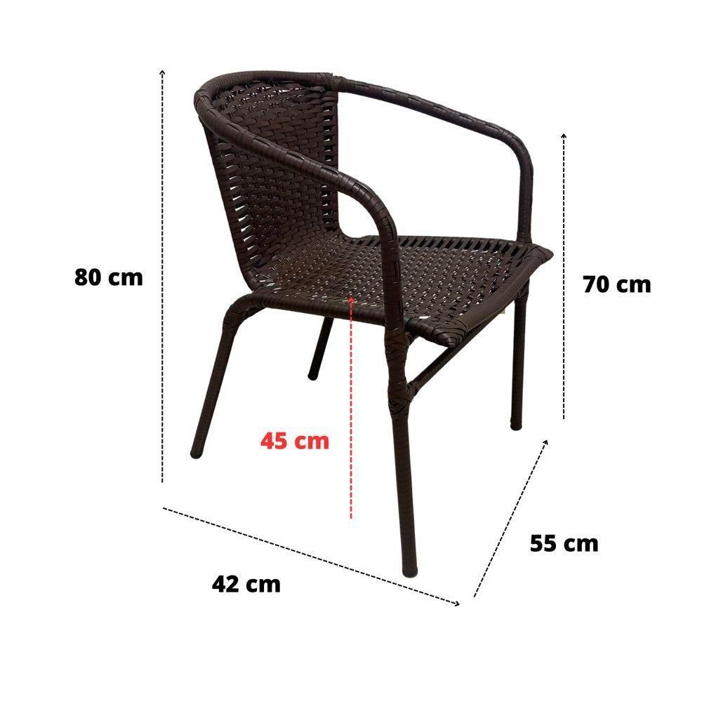 Cadeiras Ravena Fibra Sintética com Estrutura de Aço para Varanda e Área Externa 2 Unidades - 4