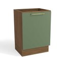 Ver imagem 1 de Balcão de Cozinha Modulado Botanic M629 1 Porta 60cm Nogueira/Verde Oliva - Kappesberg