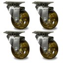 Ver imagem 1 de Kit com 4 Rodízios Giratórios para Móveis Rodinha de Silicone Fumê Gel 50mm Carga 200kg