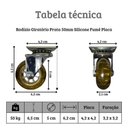 Ver imagem 2 de Kit com 4 Rodízios Giratórios para Móveis Rodinha de Silicone Fumê Gel 50mm Carga 200kg