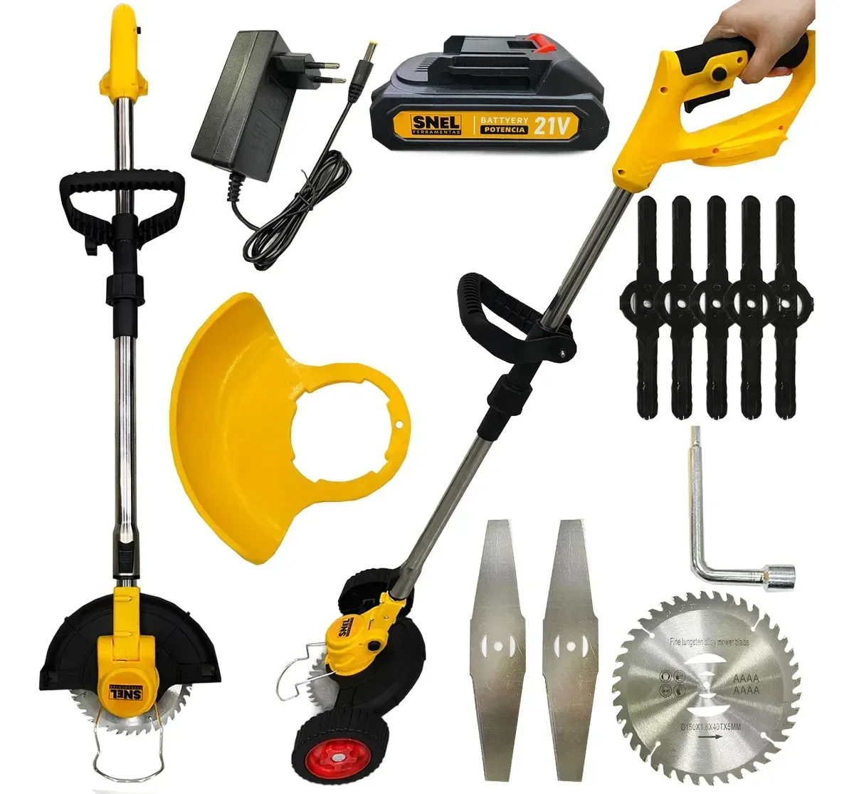 Roçadeira a Bateria 21v 850w com Rodas Sn20 Snel Ferramentas - 4