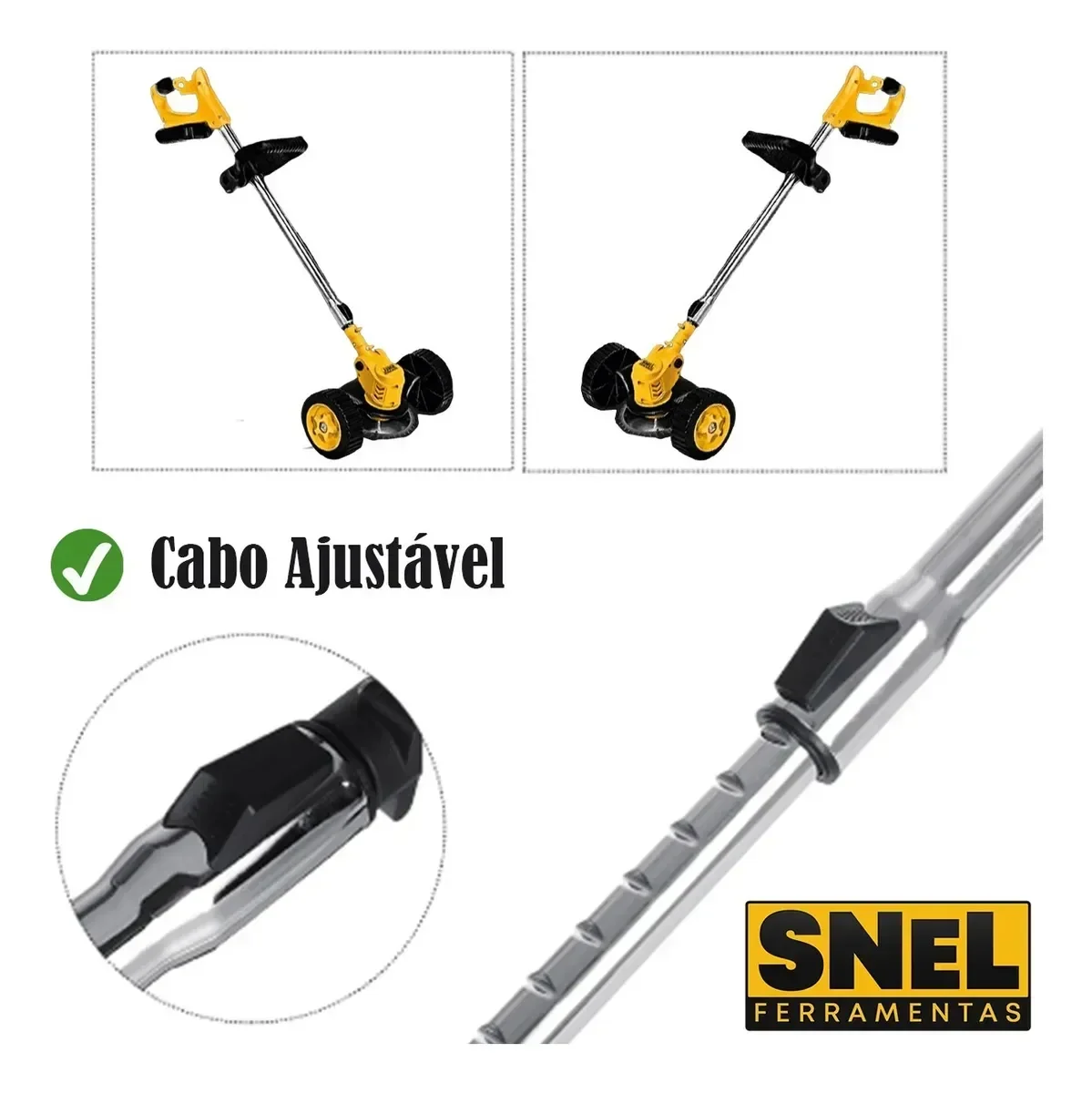 Roçadeira a Bateria 21v 850w com Rodas Sn20 Snel Ferramentas - 7