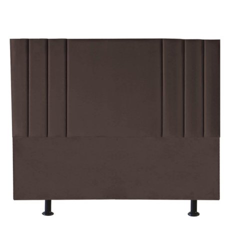 Cabeceira Estofada Cama Box King Grécia 195cm Courino Marrom
