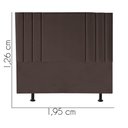 Ver imagem 3 de Cabeceira Estofada Cama Box King Grécia 195cm Courino Marrom