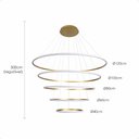 Ver imagem 4 de Lustre Pendente Anéis 196w 3000k Tendencia Moderno Bivolt Lumier