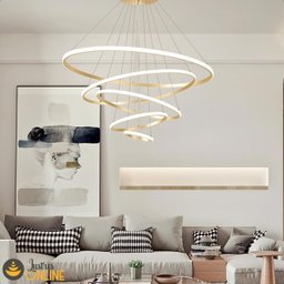 Lustre Pendente Anéis 196w 3000k Tendencia Moderno Bivolt Lumier - 8