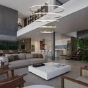 Ver imagem 2 de Lustre Pendente Anéis 196w 3000k Tendencia Moderno Bivolt Lumier