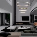 Ver imagem 3 de Lustre Pendente Anéis 196w 3000k Tendencia Moderno Bivolt Lumier