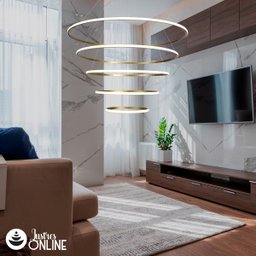 Lustre Pendente Anéis 196w 3000k Tendencia Moderno Bivolt Lumier - 7