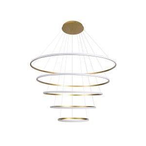 Lustre Pendente Anéis 196w 3000k Tendencia Moderno Bivolt Lumier
