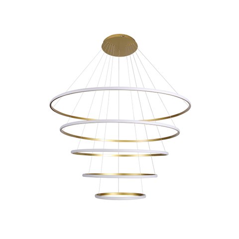 Lustre Pendente Anéis 196w 3000k Tendencia Moderno Bivolt Lumier