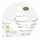 Ver imagem 6 de Lustre Pendente Anéis 196w 3000k Tendencia Moderno Bivolt Lumier