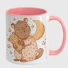 Caneca Branca com Interna Rosa Y4 Capivara Bebe Pijama Sono 8 - 1