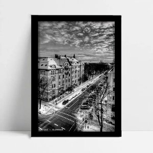 Quadro Decorativo Monumento Cidade Munique em Moldura Caixa Tacolado Moldura Trad 1cm Branca com Vid