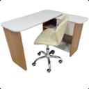 Ver imagem 4 de Conjunto Mesa Nomad com Cadeira Escritório Vegas Base Giratória Estofada Nude