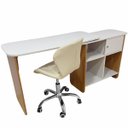 Ver imagem 3 de Conjunto Mesa Nomad com Cadeira Escritório Vegas Base Giratória Estofada Nude