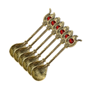 Ver imagem 1 de Kit C/ 6 Colher Turca da Fartura Dourada e Vermelha em Metal