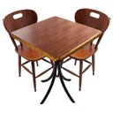 Ver imagem 1 de Conjunto Mesa 60x60 Cm com 2 Cadeiras para Cozinha Pequena - Laminado Imbuia