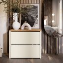 Ver imagem 3 de Sapateira Banco Organizadora 2 Portas Basculantes Hall de Entrada Closet Mel - Off White com Freijó