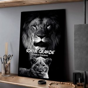 Quadro Decorativo Motivacional Sonhe Grande em Moldura Caixa TACOLADO PAPEL DE PAREDE Moldura Caixa 
