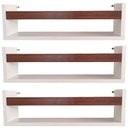 Ver imagem 1 de Kit 3 Prateleira para Livros 60cm Branco Trava Imbuia
