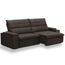 Ver imagem 1 de Sofá Retrátil Reclinável para Sala 3 Lugares 250cm Niels F04 Veludo Marrom Escuro - Lyam Decor