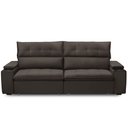 Ver imagem 3 de Sofá Retrátil Reclinável para Sala 3 Lugares 250cm Niels F04 Veludo Marrom Escuro - Lyam Decor