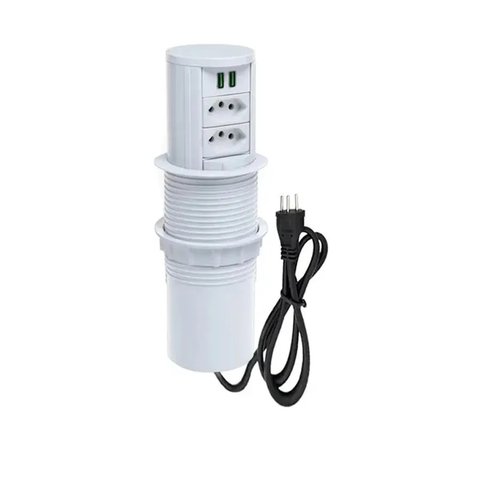 Mini Totem Mesa Manual 2nbr20a + 2usb Qm12056 Branco Qtmov